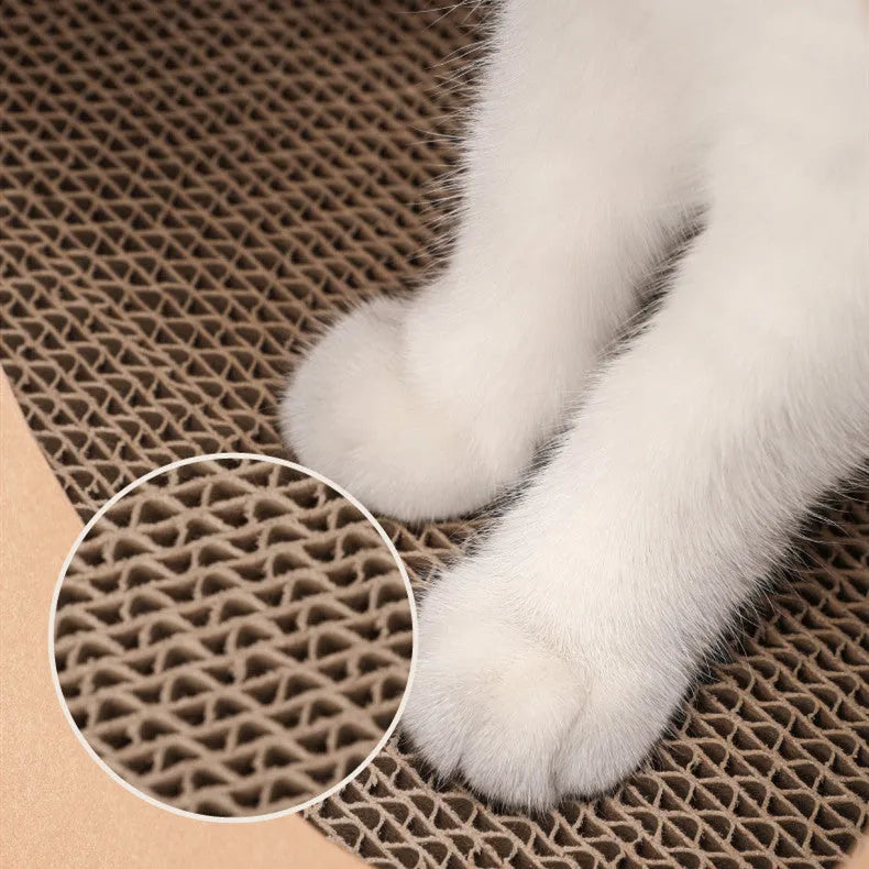Brown cat scratch board paper bag integrated nest with scratching board, 40x30x53cm, washable kraft and corrugated paper