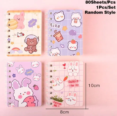 105x80mm cloth cover coil notebook with screw binding showing random colour design options