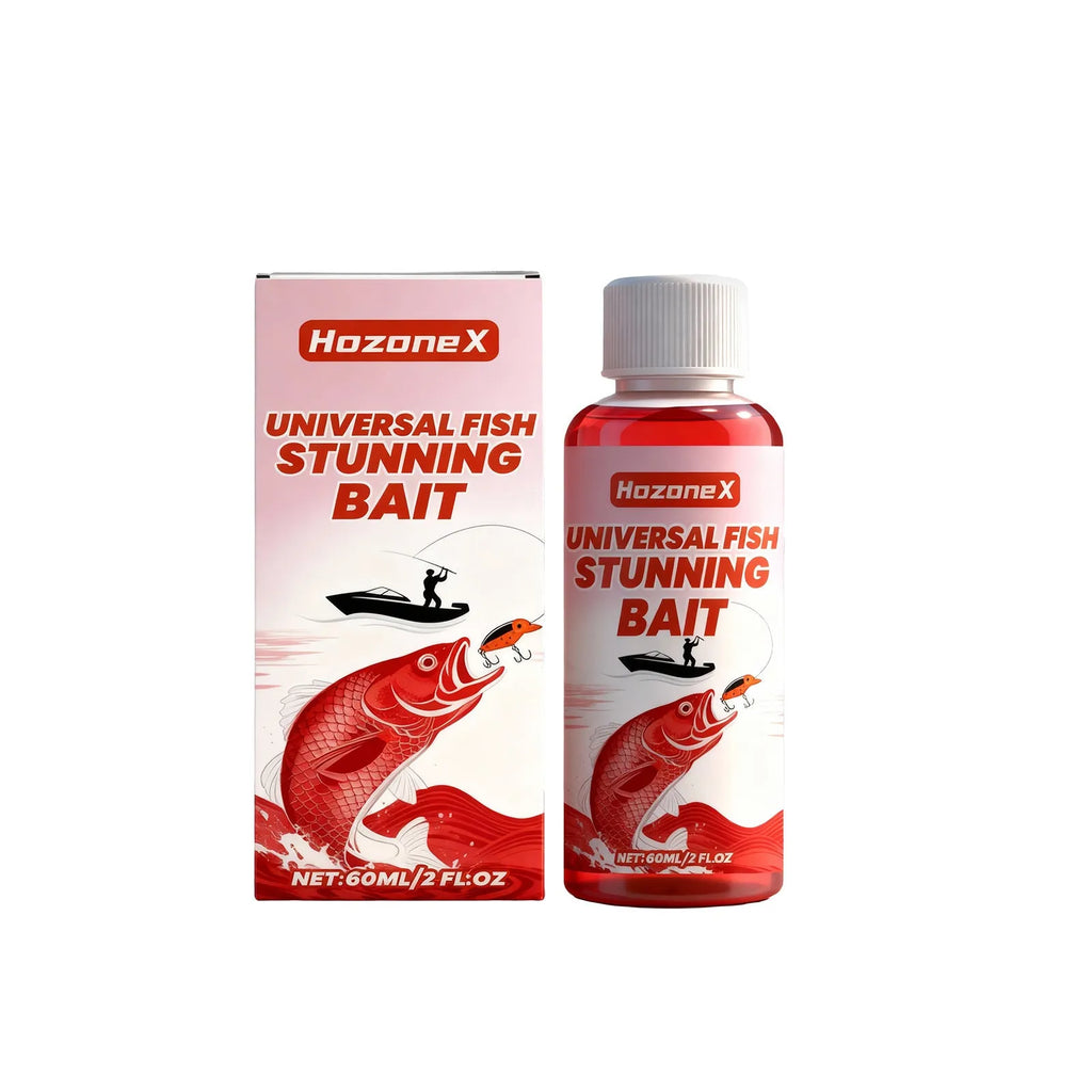 Universal Fish Stunning Bait 60ml liquid bottle with fish attractant label for fishing
