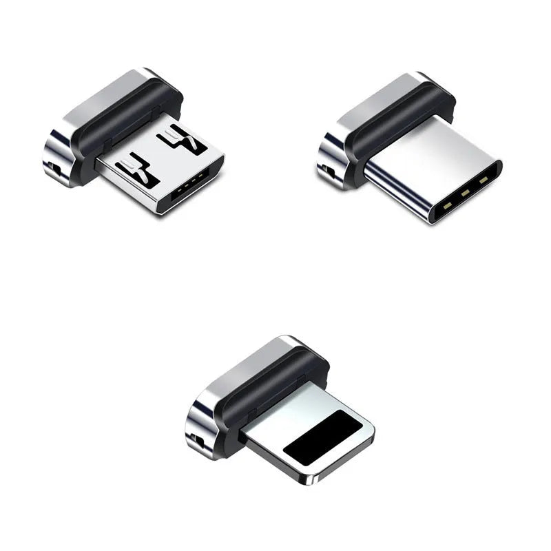 3A fast charge magnetic charging head in black and silver, 0.2m length, for Android Type-C devices