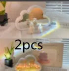 DIY cloud tulip decorative night lamp with LED lights and mirror surface for bedroom or desk
