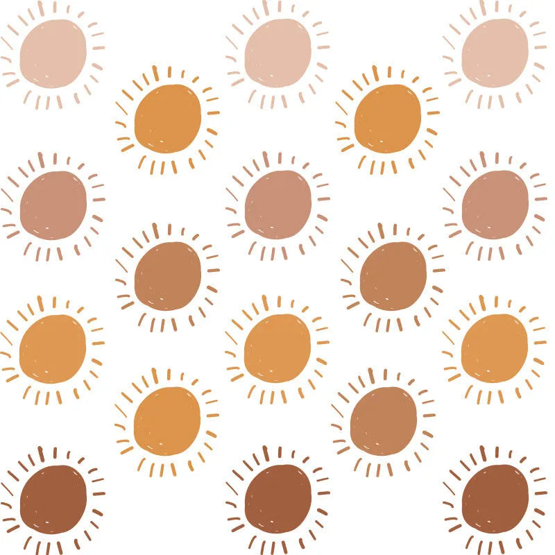 Cartoon sun self-adhesive plastic wall sticker, 29x20cm, three layouts, children's room decoration