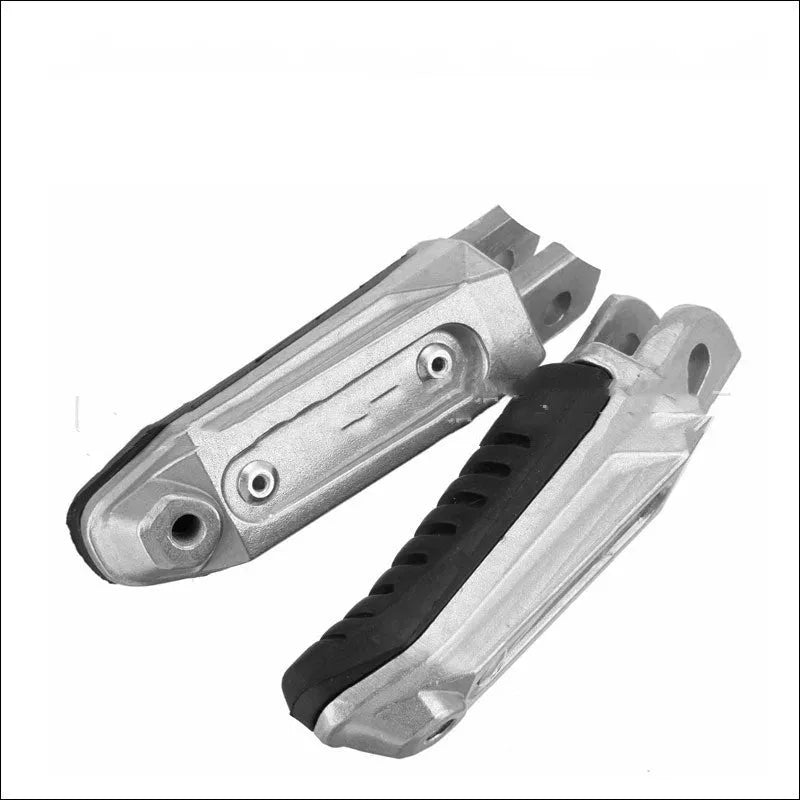 Black aluminium alloy motorcycle footpegs replacement set for Suzuki models.