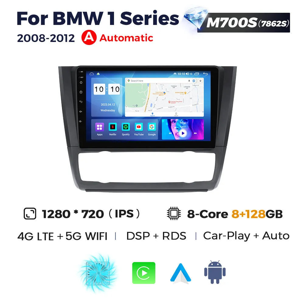 9-inch Android car navigation touchscreen unit for BMW E87 dashboard installation