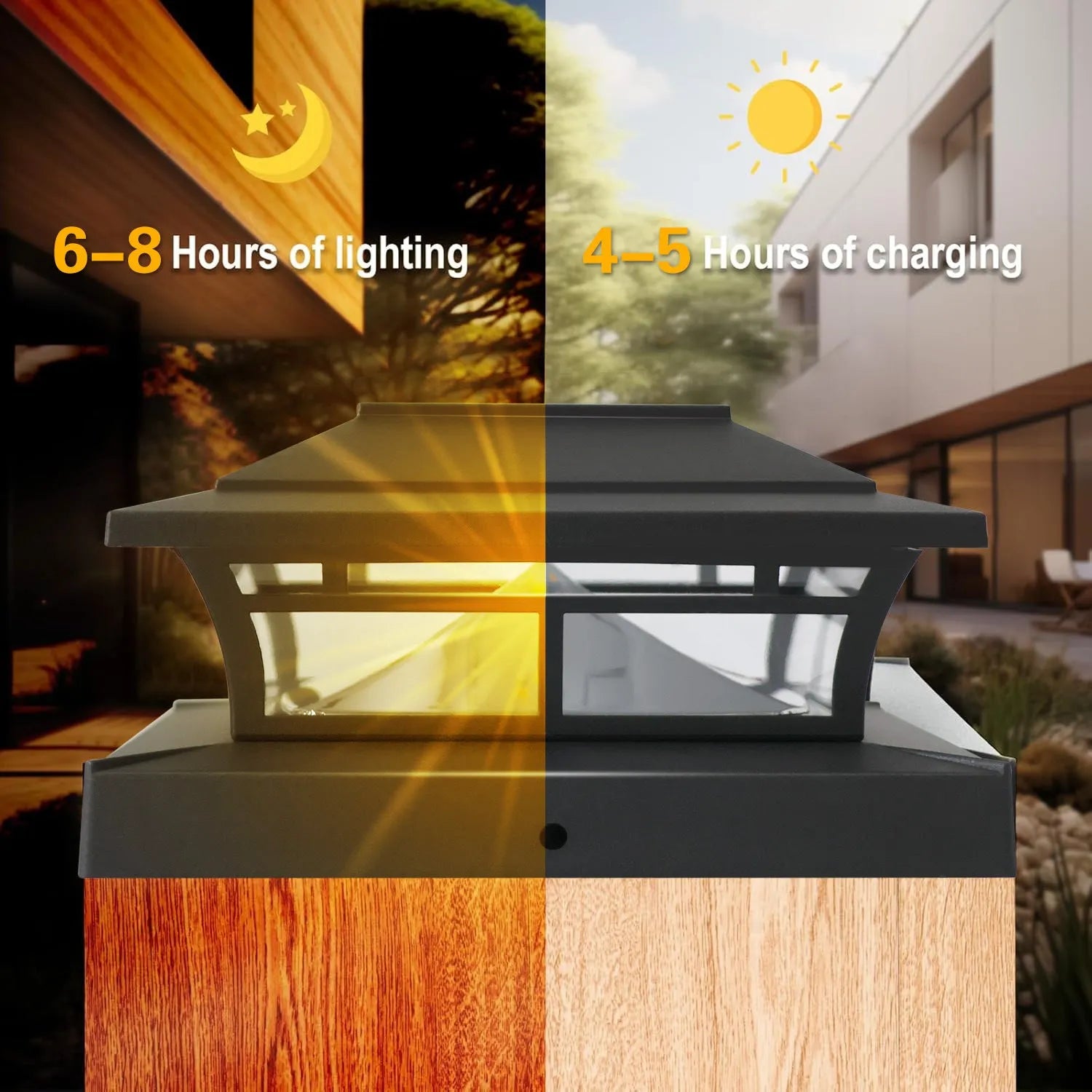 Solar pile fence lamp with ABS shell for outdoor garden handrail and lawn lighting
