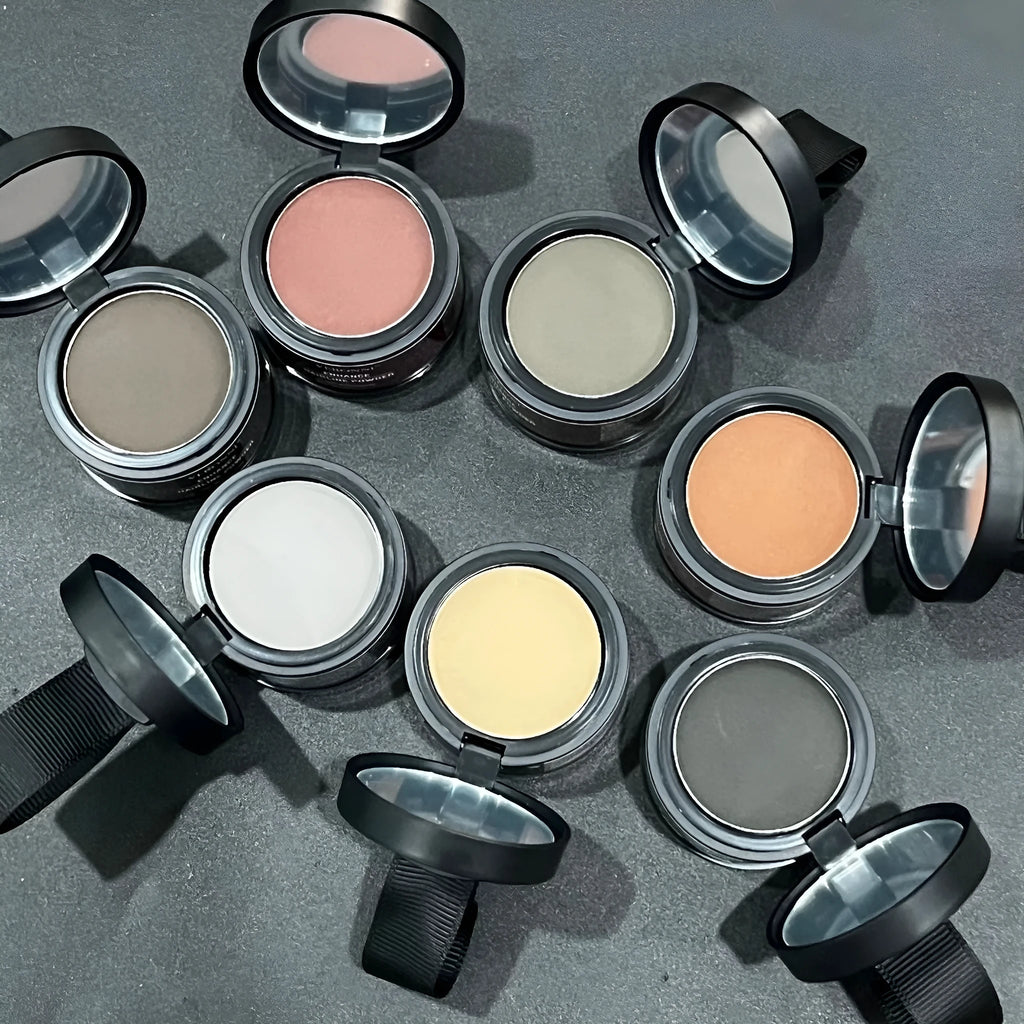 Hairline powder container for shadow repair and skin colour improvement in 14 shades