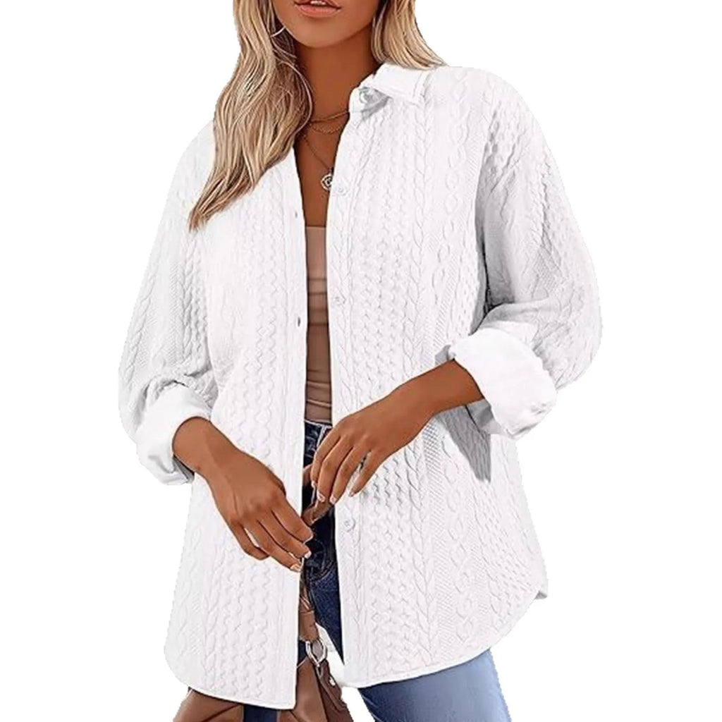 Women's solid colour knitted polyester cardigan sweater in black, shown in a cardigan style with long sleeves.