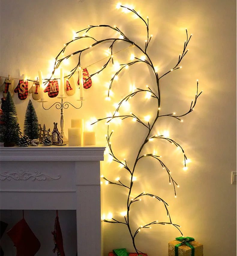 LED rattan tree light with warm white colour and PVC shell for indoor decoration