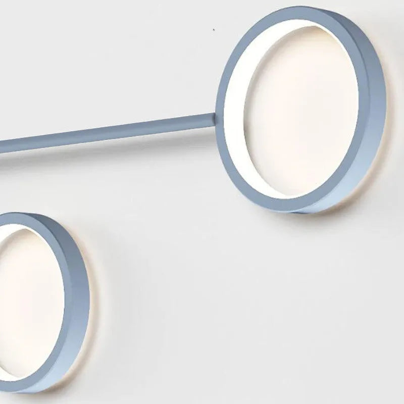 Contracted bedroom wall lamp iron acrylic 6-head 54W 96.5cm wide mounted on wall in black finish