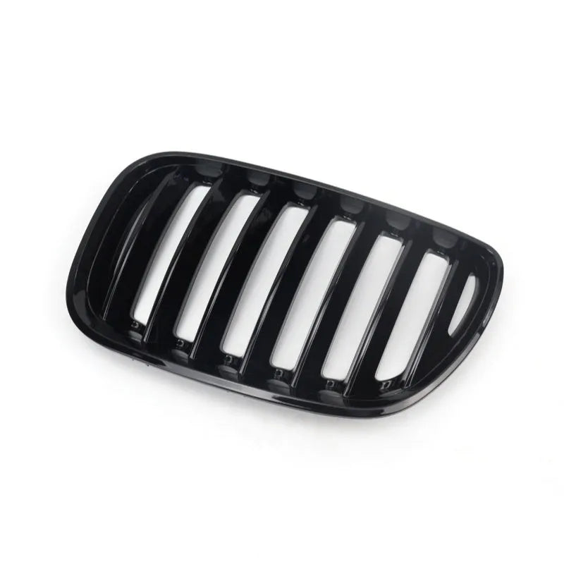 Bright black ABS plastic mesh grille for BMW X5 E53 front end.