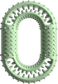 Blue green pink O-ring dog chewing toy for aggressive chewers measuring 12.5cm