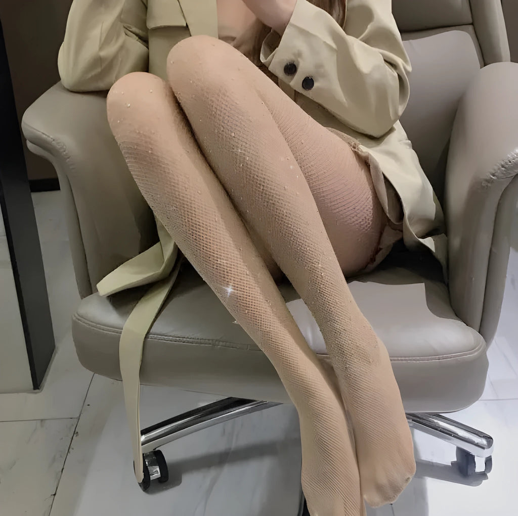 Women's diamond pattern fishnet mesh socks in black, white, or skin colour