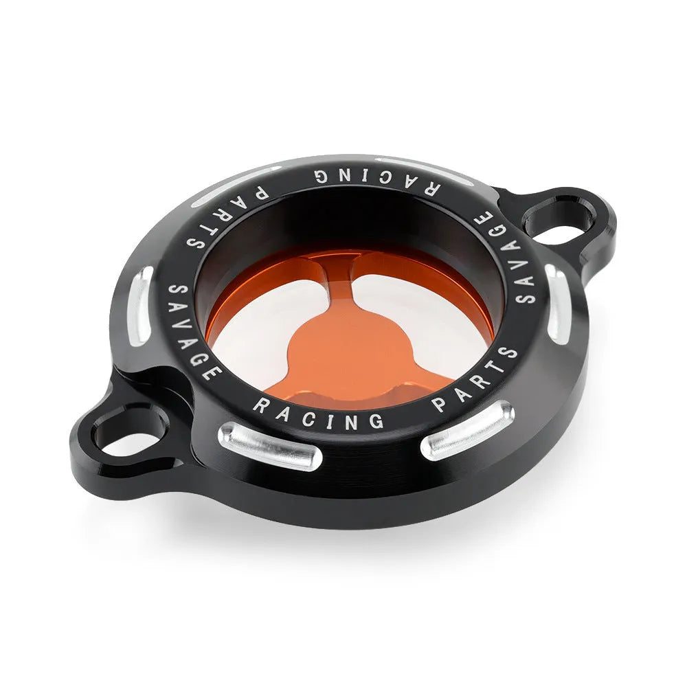 Transparent aluminium alloy oil filter cover for KTM DUKE motorcycles