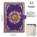 Thickened creative A5 password diary with lock, blue imitation leather cover, business office notebook
