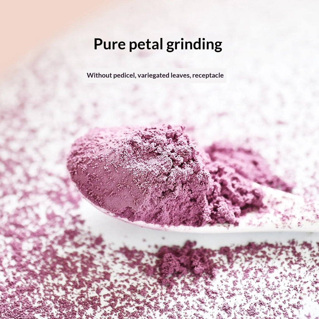 Natural water-soluble rose face mask powder in 50g, 100g, and 1000g pack sizes for home skincare use