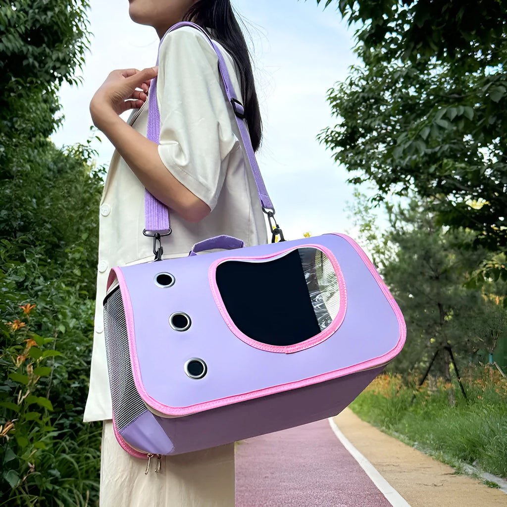 Crossbody pet carrier bag in Oxford cloth available in six colours with medium capacity