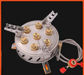 7-burner camping stove with gas connection for outdoor use