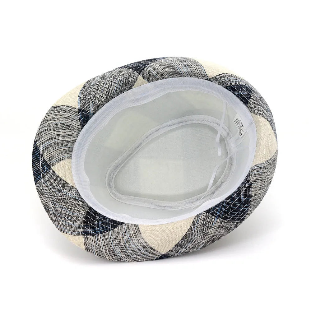 Casual blue bell crown sun hat with a 4.5cm brim for outdoor sun protection.