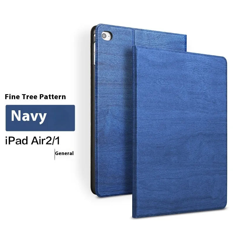 Universal iPad protective cover with sleep bracket in black imitation leather