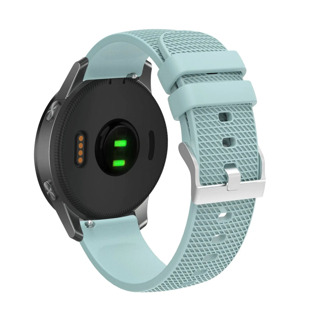 Grid pattern silicone watch strap compatible with Vivoactive 4 GTS GT3 in multiple colours and widths 18mm 20mm 22mm