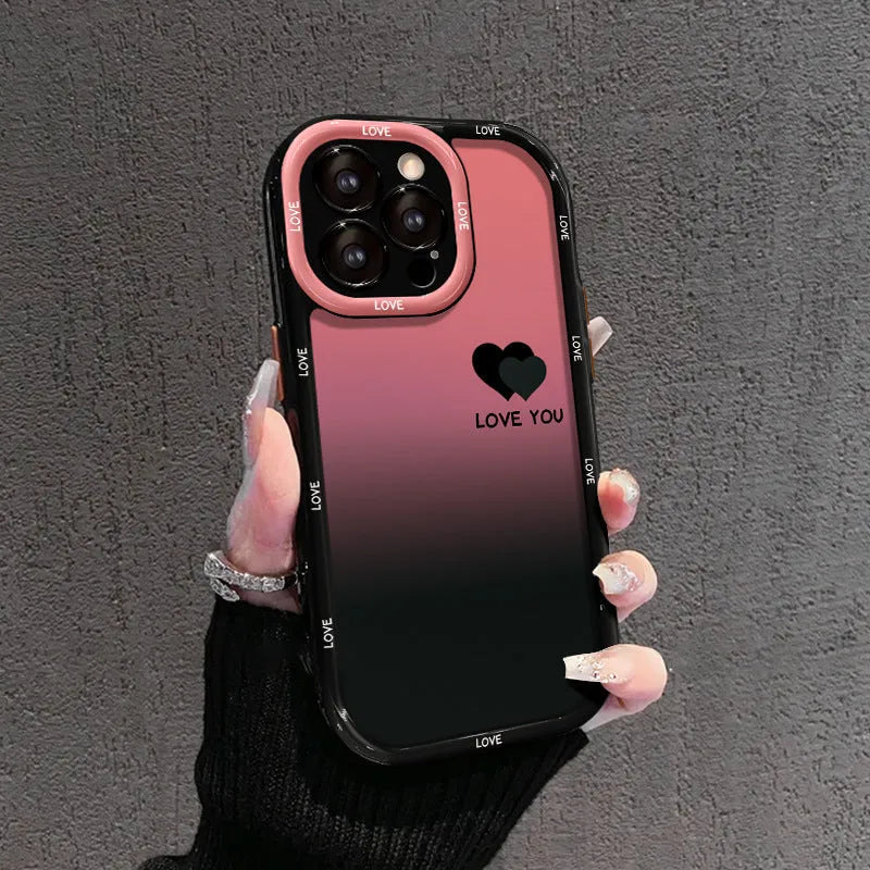 Black acrylic phone case with cream shell pattern showing fine hole design for ports and buttons