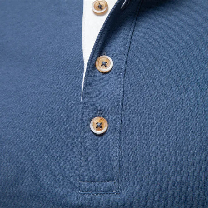 Men's slim fit long sleeve cotton t-shirt in solid colour, shown in beige