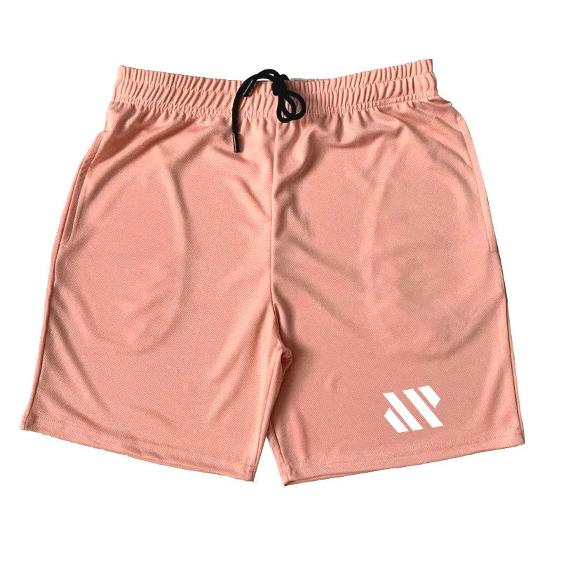 Men's metal silk fabric sports shorts in loose fit for running, shown in army green colour.