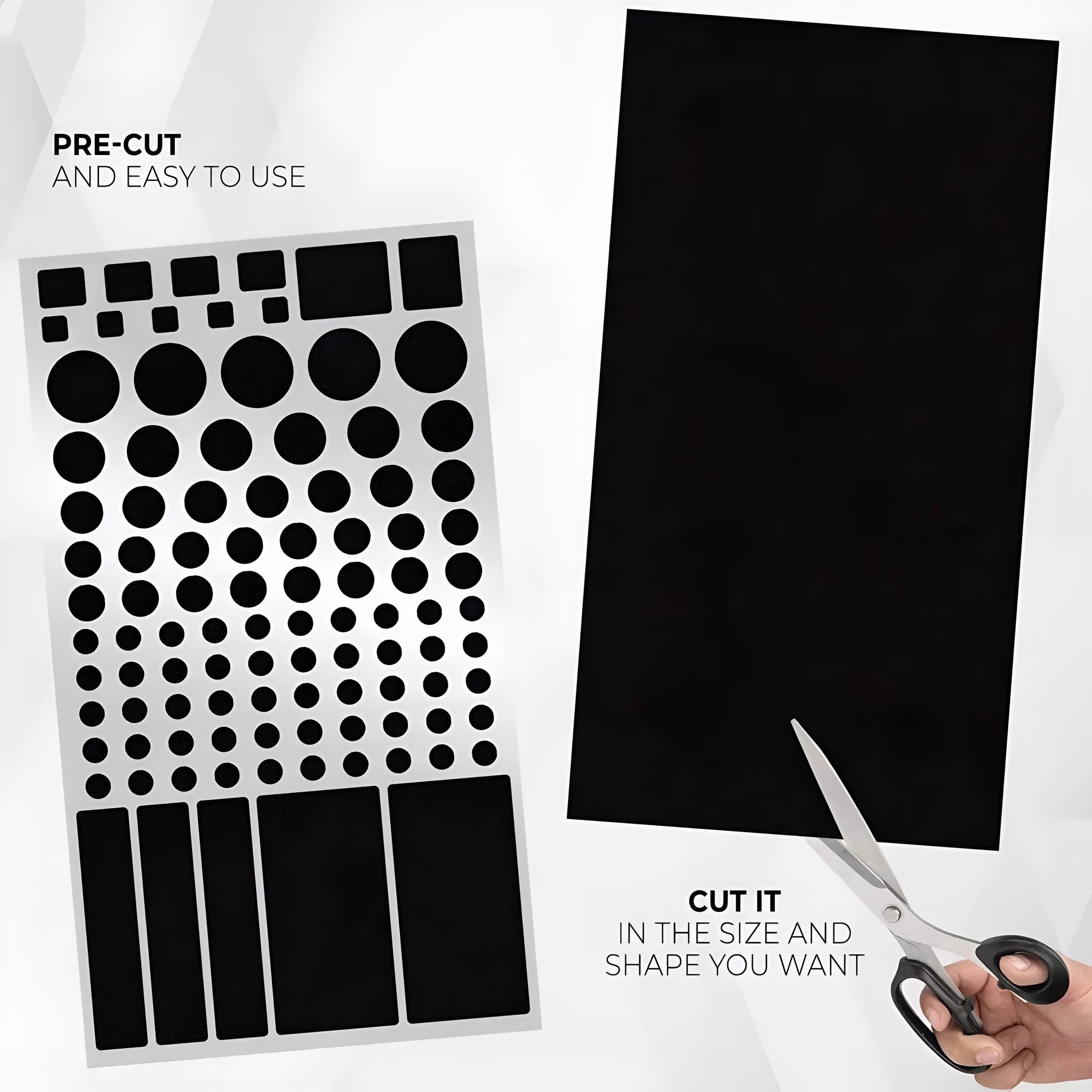 Black adhesive light shading sticker for covering air conditioner LED indicator light.