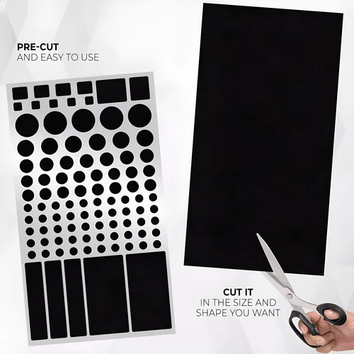 Black adhesive light shading sticker for covering air conditioner LED indicator light.