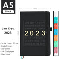 A5 imitation leather business notebook with English inside, 100gsm paper, 537g weight, in black cover