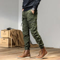 Cotton Japanese style overalls straight leg trousers for men in four colours black khaki army green gray sizes 29-38