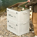 Foldable plastic storage box 45L dustproof moisture-proof solid colour household organising