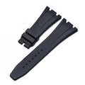 Silicone watch strap 27mm for AP Royal Oak Offshore 15703 HMS in black colour without buckle