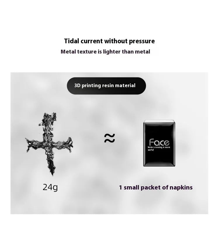 Gothic cross design hard resin covers for Apple AirPods Max headphones in silver and gun metal colours