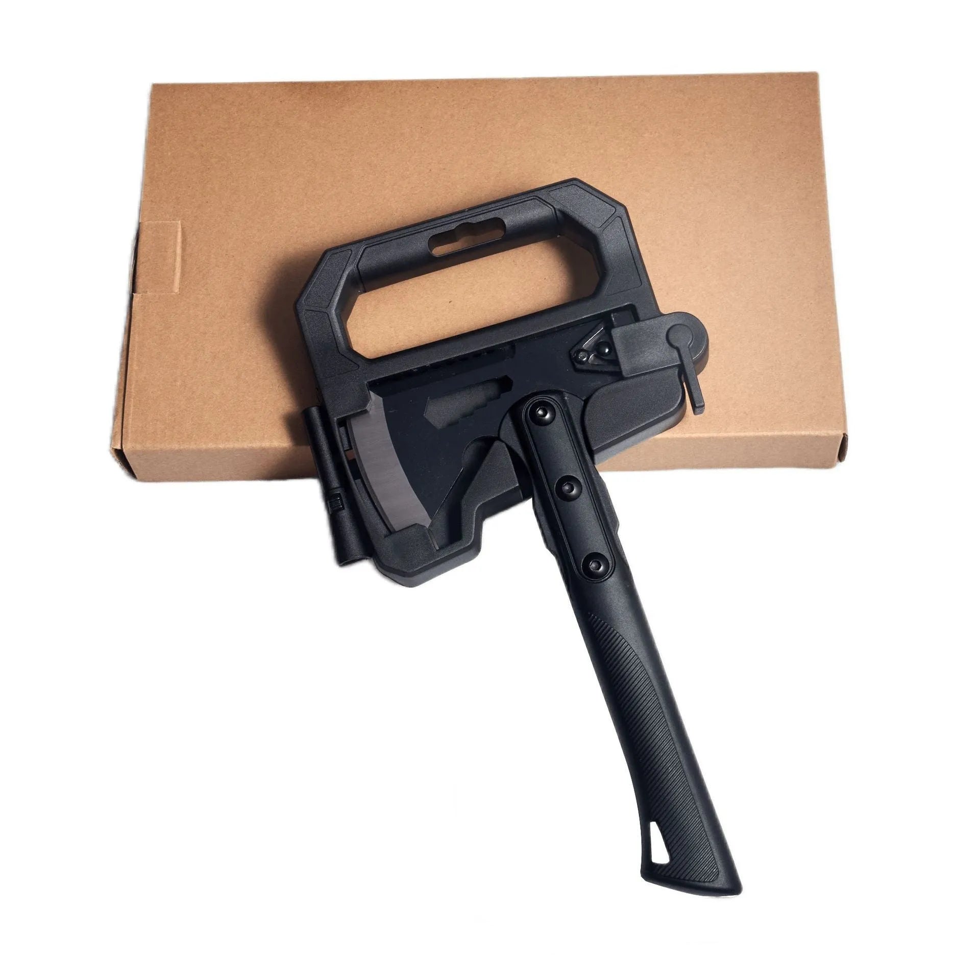 Multi-functional survival camping axe with stainless steel head and ABS plastic handle