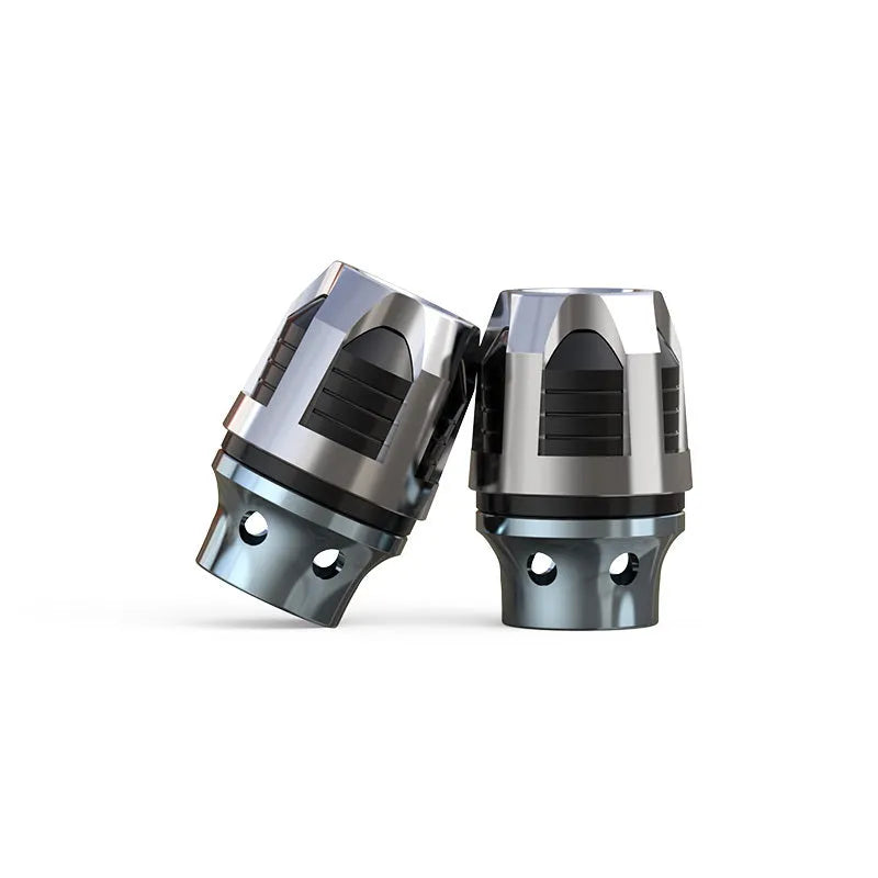 Pair of CNC-machined aluminium fork cups for Maverick N1 scooter in choice of seven anodised colours