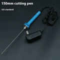 Blue electric heating cutter pen with plastic handle for cutting foam and pearl cotton.
