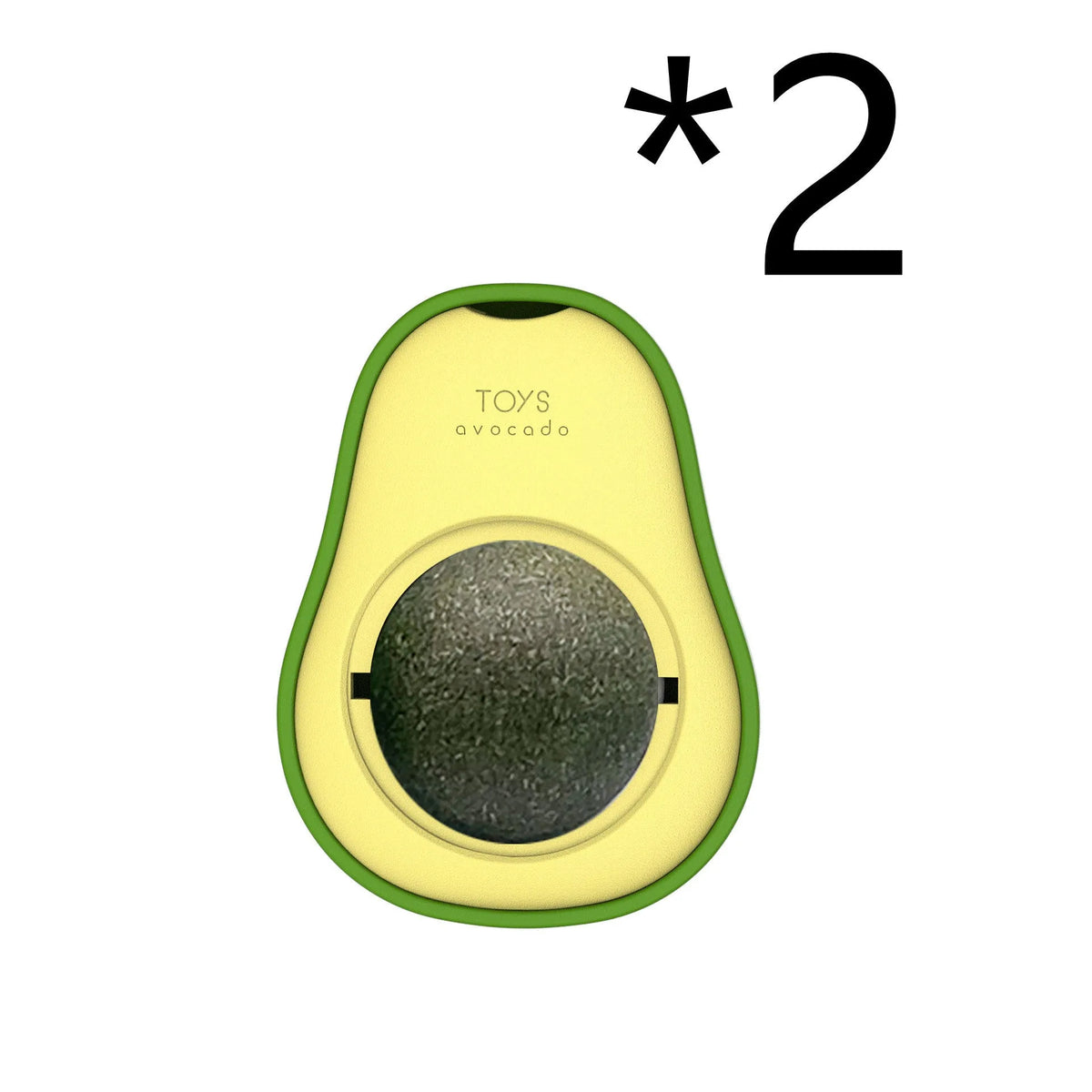 Avocado cat mint multifunctional catnip toy with 360 rotating self-healing design, 27mm ABS sphere, green and white colour