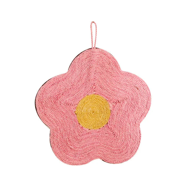Sisal cat scratching board with wear-resistant surface in multiple colour options including dog and flower patterns