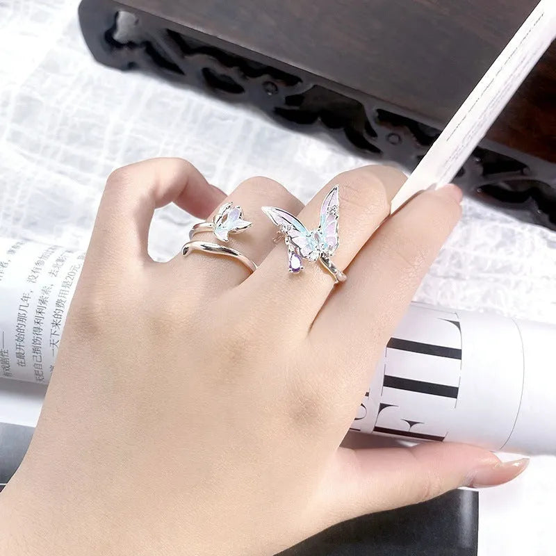 Adjustable copper insect ring with irregular personality design in dripping oil finish
