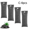 Black bamboo charcoal deodorising bag for shoes measuring 16.5 by 6.5 centimetres