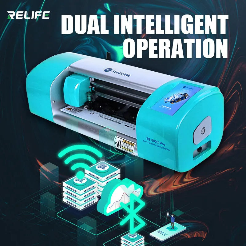 SS-890C PRO intelligent film cutting machine with 16 inch knife head, metal body, front view