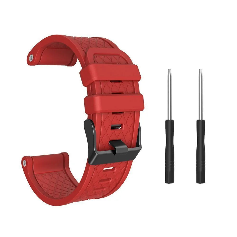 Jiaming 26mm silicone sports watch strap with stainless steel buckle in multiple colour options