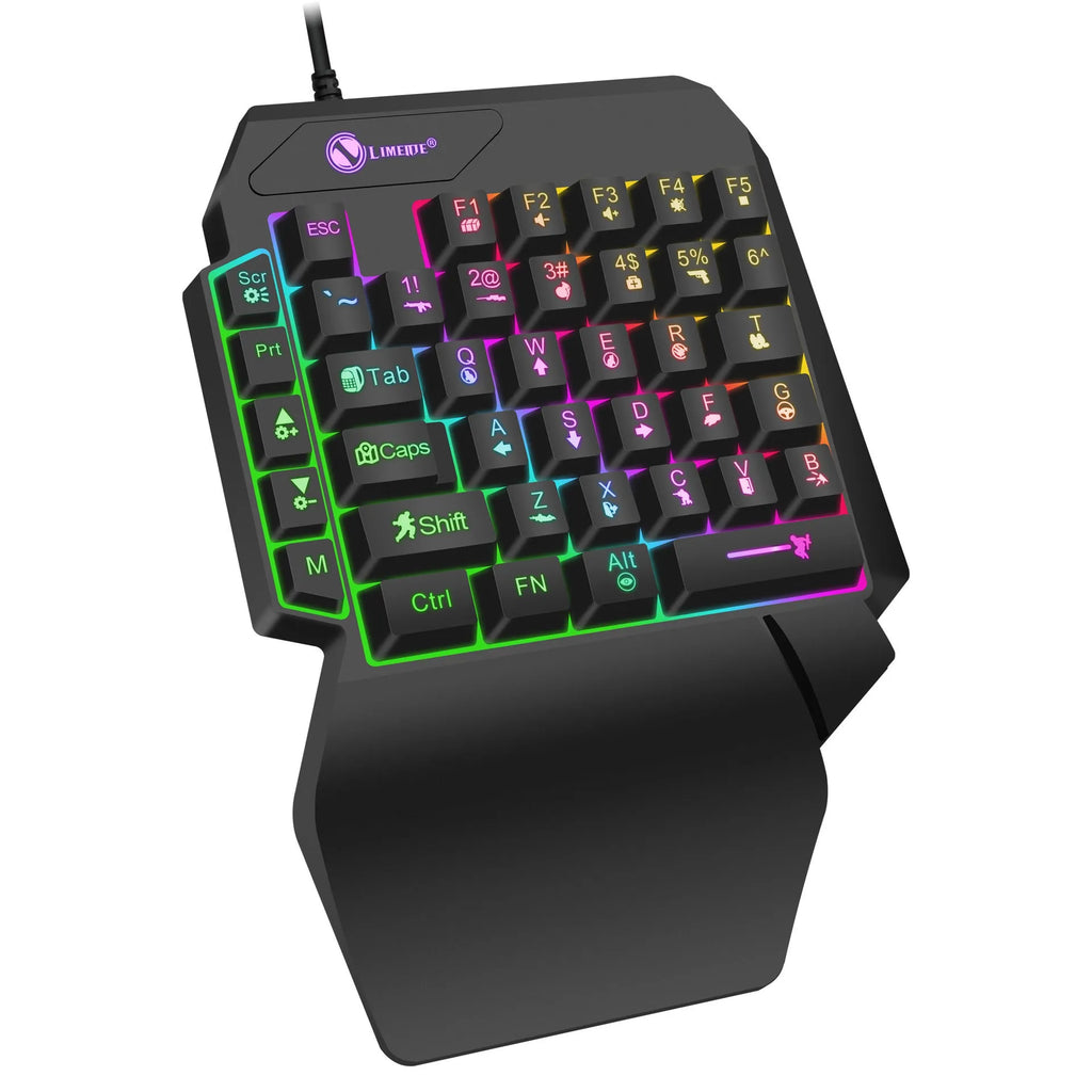 Luminous gaming mechanical keyboard mouse converter with GK103S one-handed keyboard and 1.2 metre USB cable