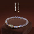 Moonstone women's bracelet with Chinese zodiac animal charms and polished beads in national style jewellery