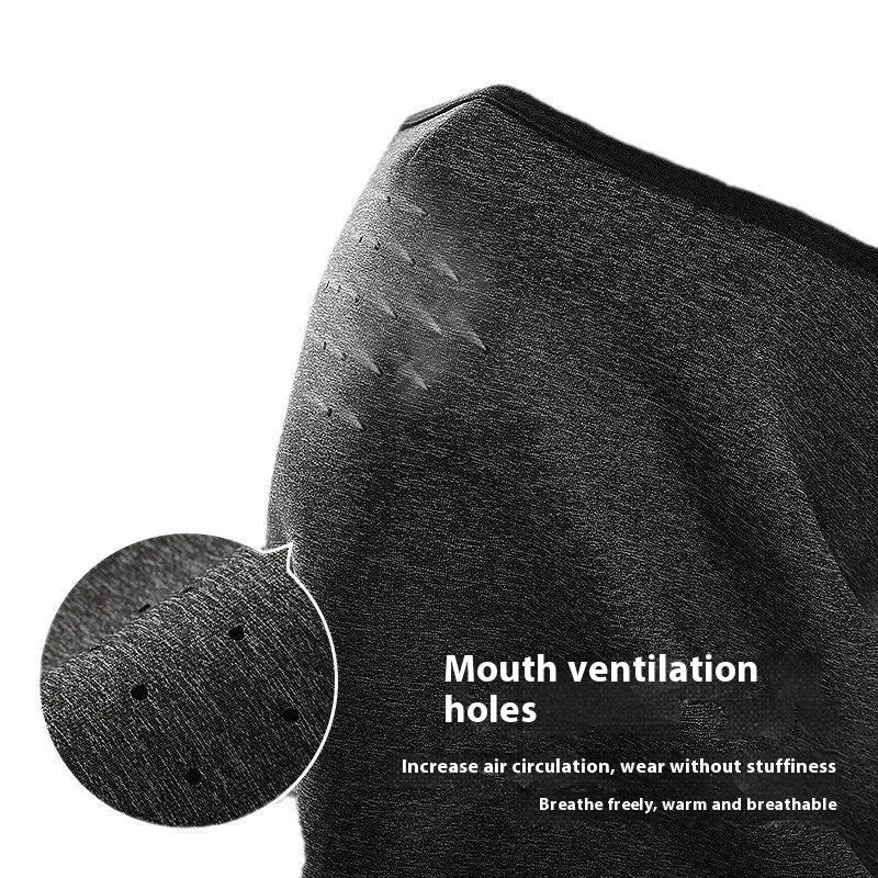 Winter cycling mask in TJ15 dark gray made from spandex Lycra with polar fleece