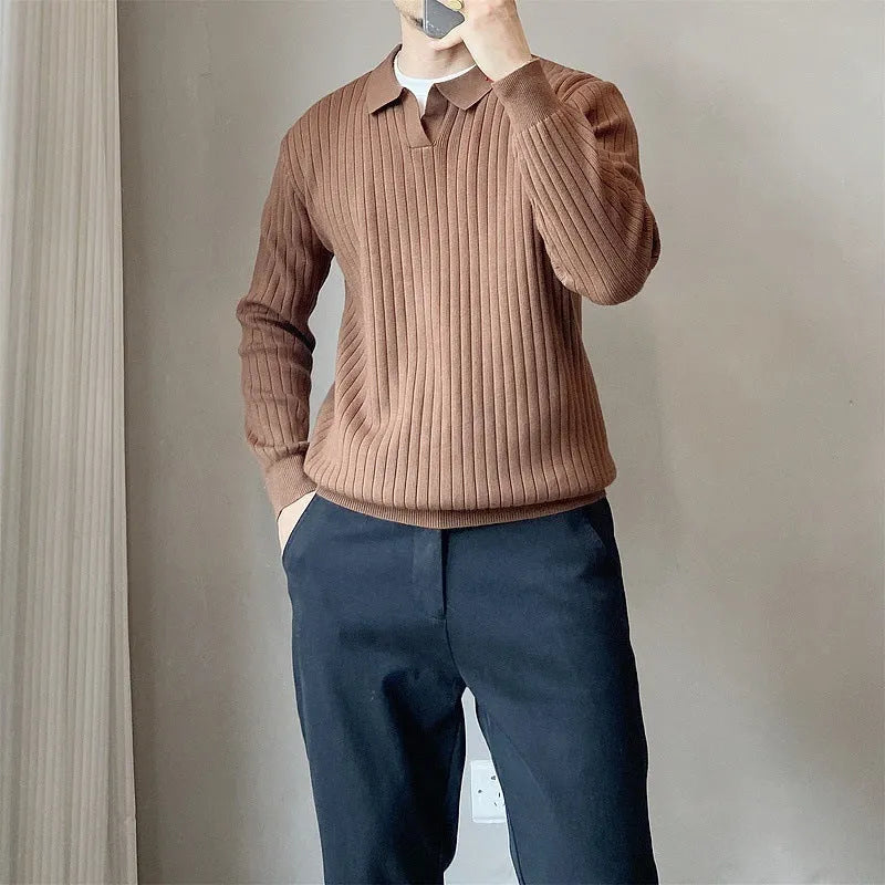 Men's loose fit modal knitted sweater with rabbit fur blend in Army Green colour