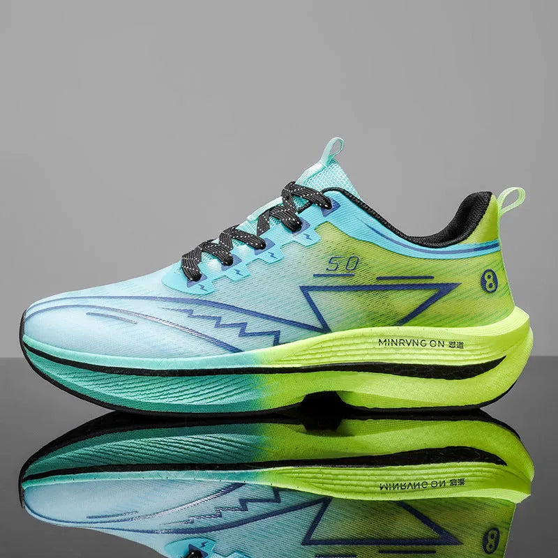 Youth and children's mesh racing running shoes in solid colour with lace-up closure and flat heel