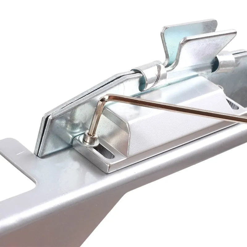 SPG Metal Stick Arrow Bonder stainless steel fletching jig in silver with arrow shaft