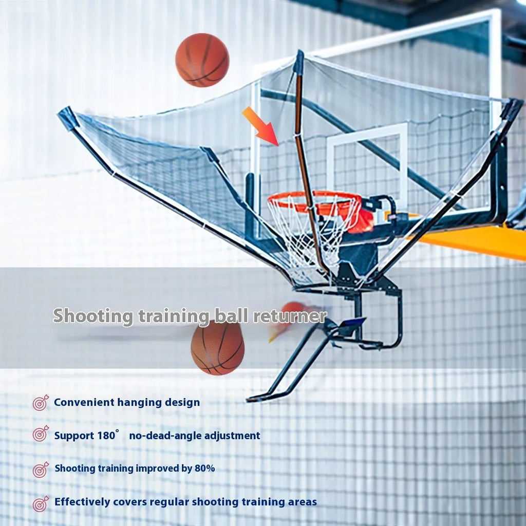 New upgrade second generation basketball training ball return in cowhide and iron with hanging continuous pitching automatic serve design